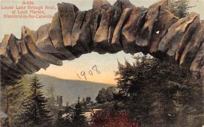 Lower Lake through Arch at Loch Marion Stamford, New York Postcard