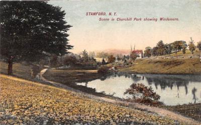 Churchill Park Showing Windemere Stamford, New York Postcard