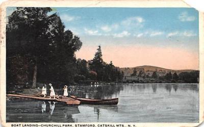 Boat Landing & Churchill Park Stamford, New York Postcard