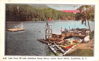 Lake Front of Lake Stahaheat Southfields, New York Postcard