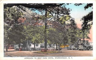 Approach to Eddy Farm Hotel Sparrowbush, New York Postcard