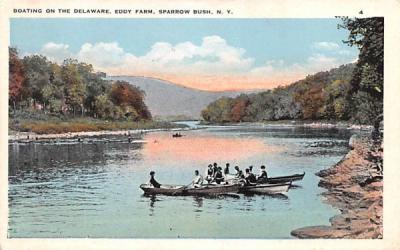 Boating on the Delaware Sparrowbush, New York Postcard