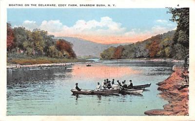 Boating on the Delaware Sparrowbush, New York Postcard