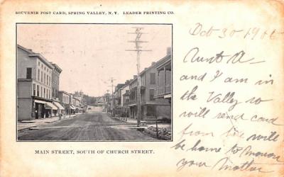 Main Street Spring Valley, New York Postcard