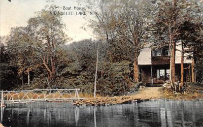 Boat House Shandelee Lake, New York Postcard