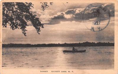 Sunset Sackett Lake, New York Postcard