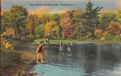 Asbury Swimming Pool Saugerties, New York Postcard