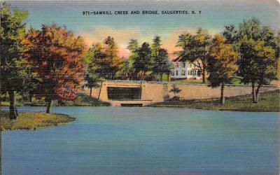 Sawkill Creek and Bridge Saugerties, New York Postcard
