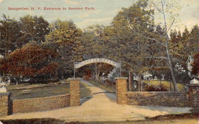 Entrance Seamon Park Saugerties, New York Postcard