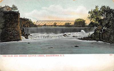 Dam and Bridge Esopus Creek Saugerties, New York Postcard