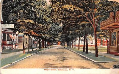Maple Street Salamanca, New York Postcard