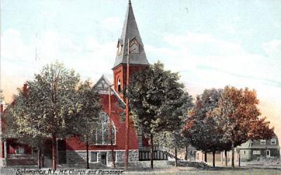 ME Church & Parsonage Salamanca, New York Postcard