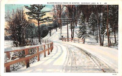Bloomingdale Road in Winter Saranac Lake, New York Postcard
