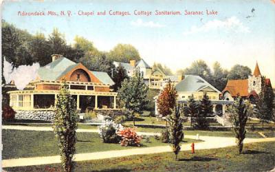 Chapel & Cottages Saranac Lake, New York Postcard