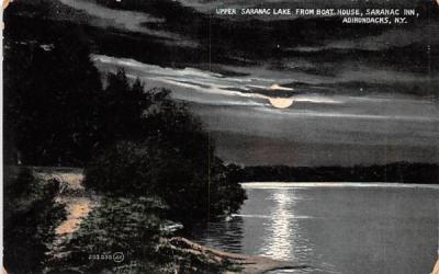 From Boat House Saranac Lake, New York Postcard
