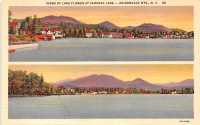 Lake Flower Saranac Lake, New York Postcard