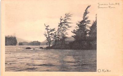 Saranac River Saranac Lake, New York Postcard