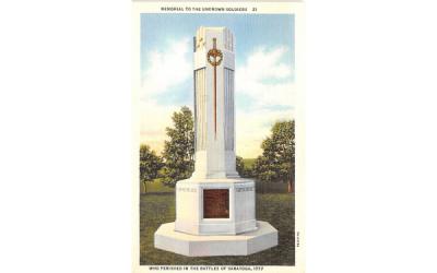 Memorial to the Unknown Soldiers Saratoga, New York Postcard