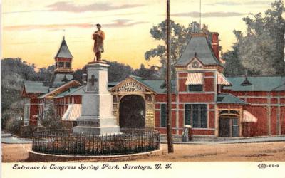 Entrance to Congress Spring Park Saratoga, New York Postcard