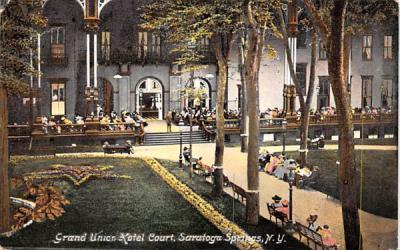 Grand Union Hotel Court Saratoga Springs, New York Postcard