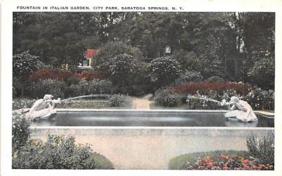 Fountain in Italian Garden Saratoga Springs, New York Postcard