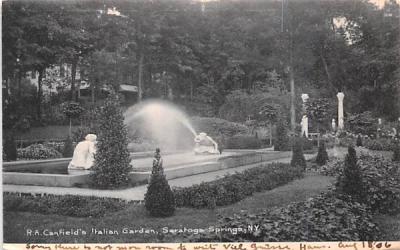 RA Canfield's Italian Garden Saratoga Springs, New York Postcard