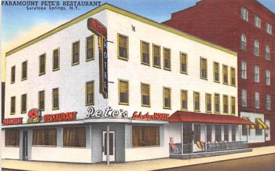 Paramount Pete's Restaurant Saratoga Springs, New York Postcard