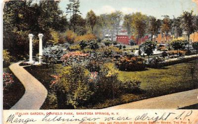 Italian Garden Saratoga Springs, New York Postcard