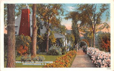 Walk in Chauncey Olcott's Gardens Saratoga Springs, New York Postcard