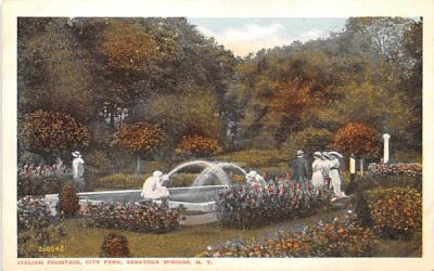 Italian Fountain Saratoga Springs, New York Postcard