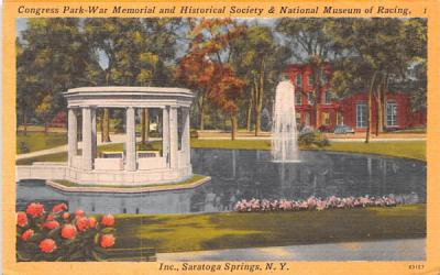 Congress Park War Memorial Saratoga Springs, New York Postcard