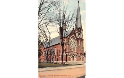 First ME Church Saratoga Springs, New York Postcard