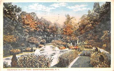 Fountain in City Park Saratoga Springs, New York Postcard