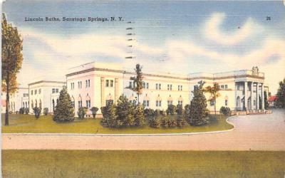 Lincoln Baths Saratoga Springs, New York Postcard
