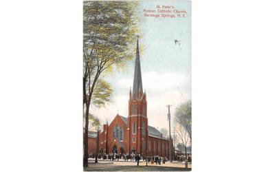 St Peter's Roman Catholic Church Saratoga Springs, New York Postcard