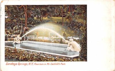 Fountain in Mr. Canfield's Park Saratoga Springs, New York Postcard