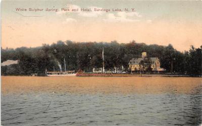 White Sulphur Spring Park & Hotel Saratoga Lake, New York Postcard