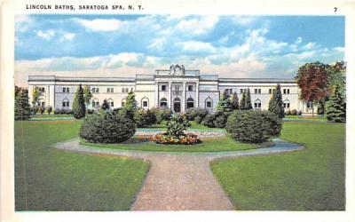 Lincoln Baths Saratoga Spa, New York Postcard