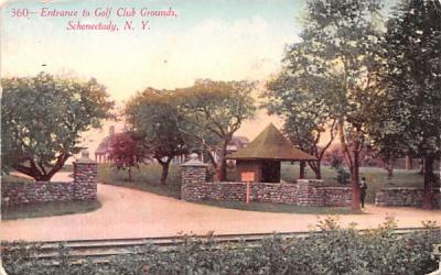 Entrance to Golf Club Grounds Schenectady, New York Postcard