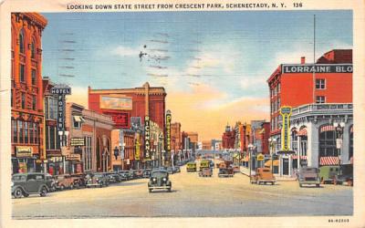 State Street from Crescent Park Schenectady, New York Postcard