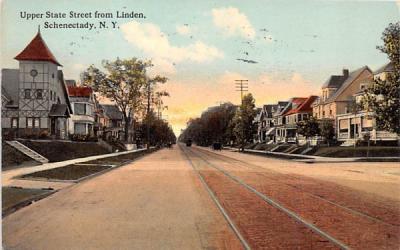 Upper State Street from Linden Schenectady, New York Postcard