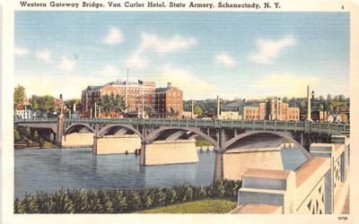 Western Gateway Bridge Schenectady, New York Postcard
