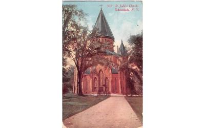 St John's Church Schenectady, New York Postcard