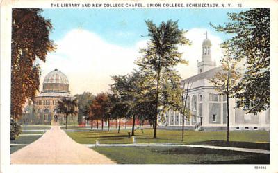 Library and New College Chapel Schenectady, New York Postcard