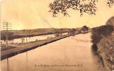 D & H Bridge & Canal Schenectady, New York Postcard