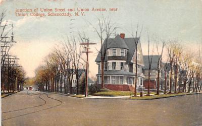 Junction of Union Street & Union Avenue Schenectady, New York Postcard