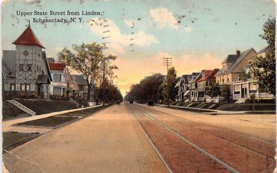 Upper State Street Schenectady, New York Postcard
