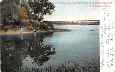 Electric Railway Bridge Schenectady, New York Postcard