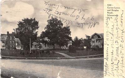 Corner Lenox & Douglas Roads Schenectady, New York Postcard