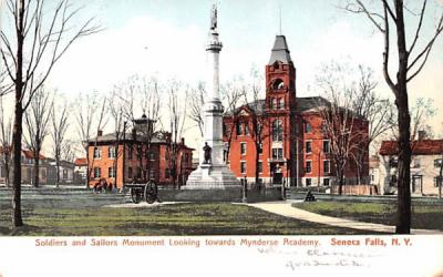 Soldiers' & Sailors Monument Seneca Falls, New York Postcard